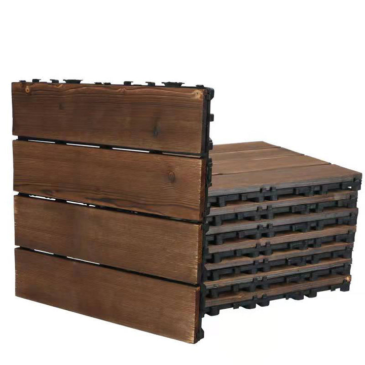Lisslune | Wood Terrace Tiles Plug-in System Installation Outdoor Terrace Tiles