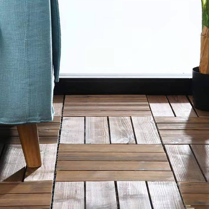 Lisslune | Wood Terrace Tiles Plug-in System Installation Outdoor Terrace Tiles