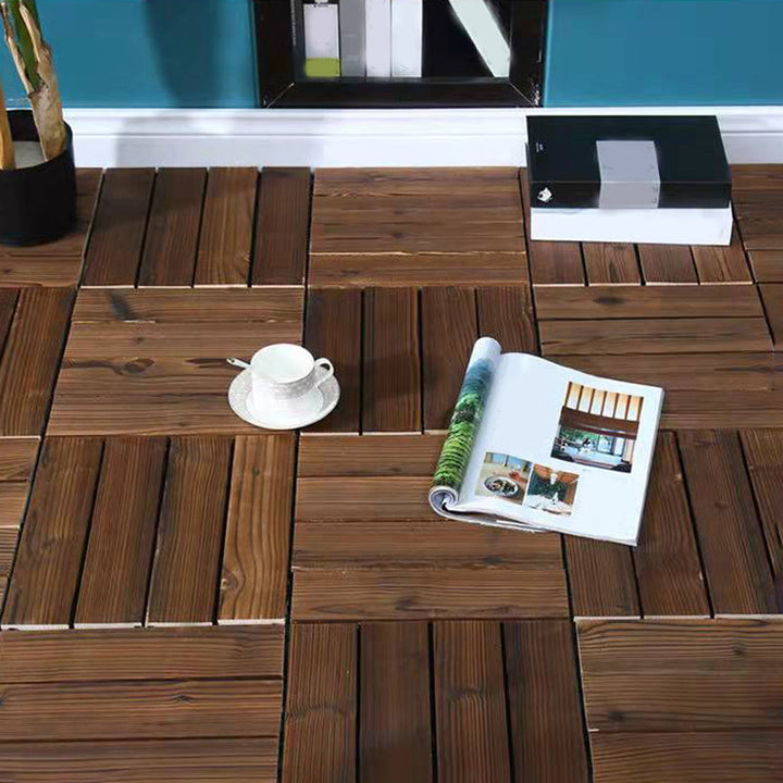 Lisslune | Wood Terrace Tiles Plug-in System Installation Outdoor Terrace Tiles