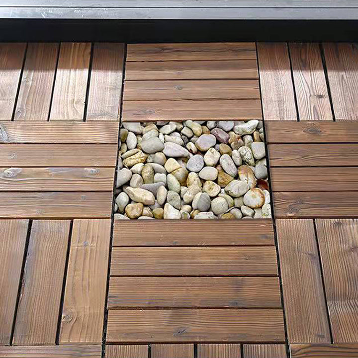 Lisslune | Wood Terrace Tiles Plug-in System Installation Outdoor Terrace Tiles