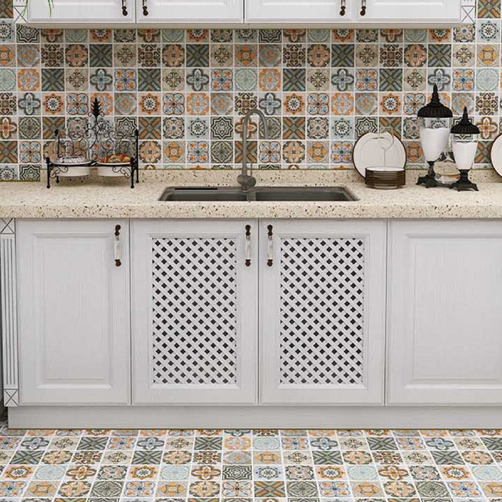 Lisslune | Spanish Pattern Single Tile Waterproof Peel & Stick Tile for Splashback Wall