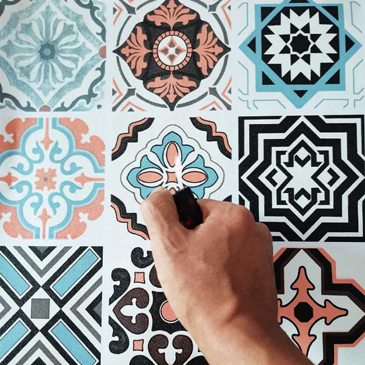 Lisslune | Spanish Pattern Single Tile Waterproof Peel & Stick Tile for Splashback Wall