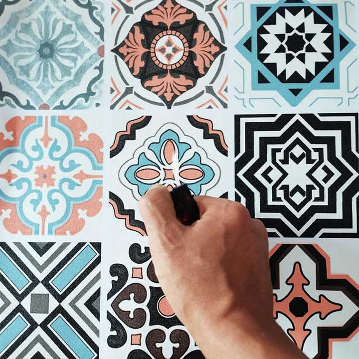 Lisslune | Spanish Pattern Single Tile Waterproof Peel & Stick Tile for Splashback Wall