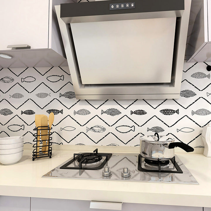 Lisslune | Waterproof PVC Tile Singular Peel & Stick Tile for Kitchen Splashback Wall
