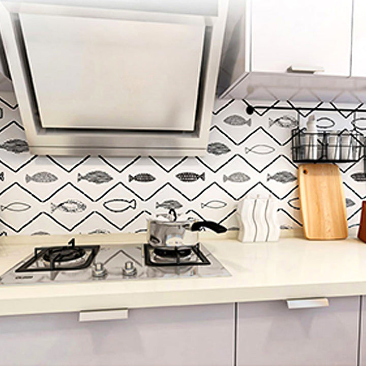 Lisslune | Waterproof PVC Tile Singular Peel & Stick Tile for Kitchen Splashback Wall