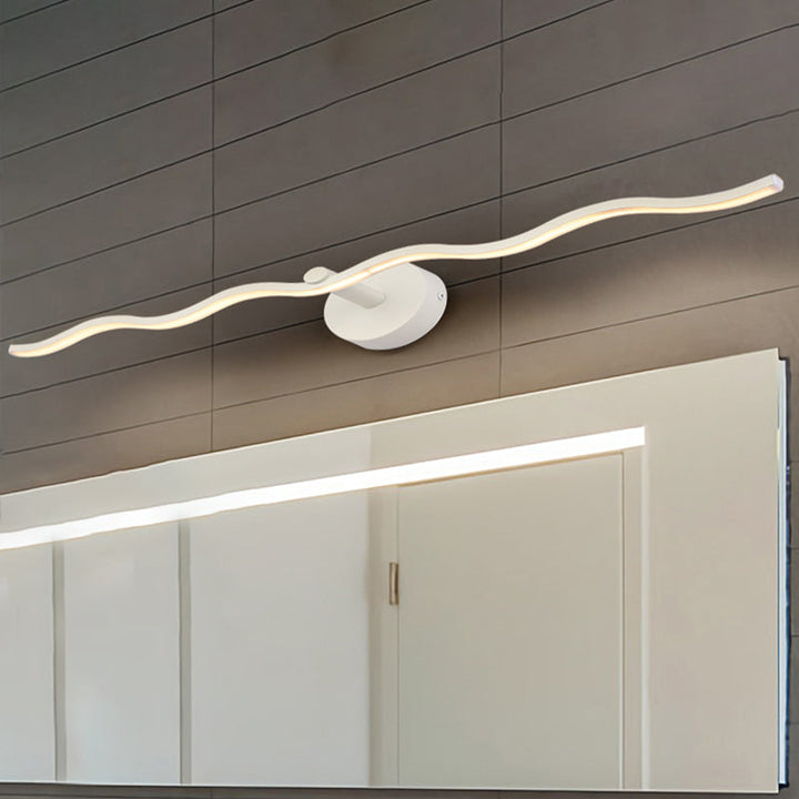 Lisslune | 18"/26.5" L White Wave Vanity Light Fixture Simplicity LED Acrylic Wall Sconces Lighting for Bathroom