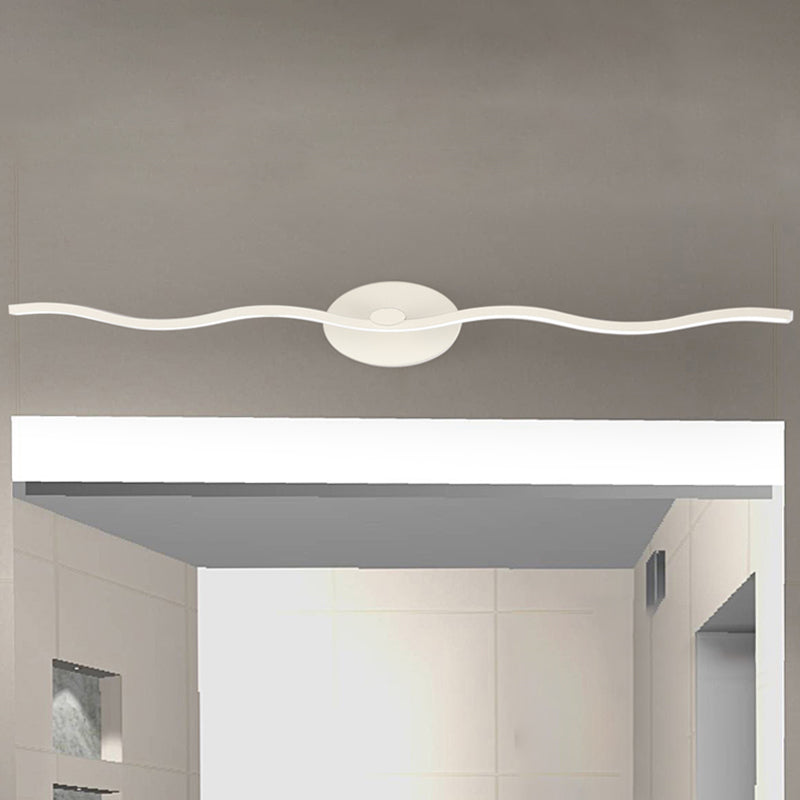 Lisslune | 18"/26.5" L White Wave Vanity Light Fixture Simplicity LED Acrylic Wall Sconces Lighting for Bathroom
