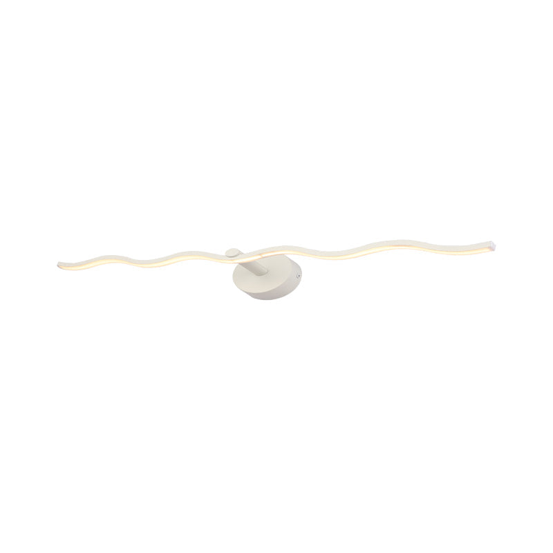 Lisslune | 18"/26.5" L White Wave Vanity Light Fixture Simplicity LED Acrylic Wall Sconces Lighting for Bathroom