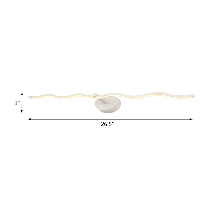 Lisslune | 18"/26.5" L White Wave Vanity Light Fixture Simplicity LED Acrylic Wall Sconces Lighting for Bathroom