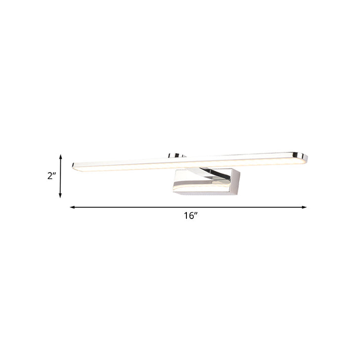 Lisslune | Extended Acrylic Vanity Lighting Simple Style 16"/17"/23" L LED White Finish Wall Light Wall Lamp for Bathroom in Warm/White Light