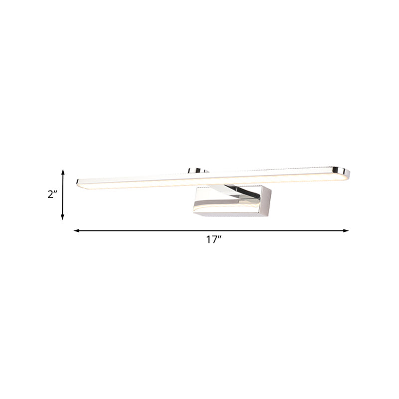 Lisslune | Extended Acrylic Vanity Lighting Simple Style 16"/17"/23" L LED White Finish Wall Light Wall Lamp for Bathroom in Warm/White Light