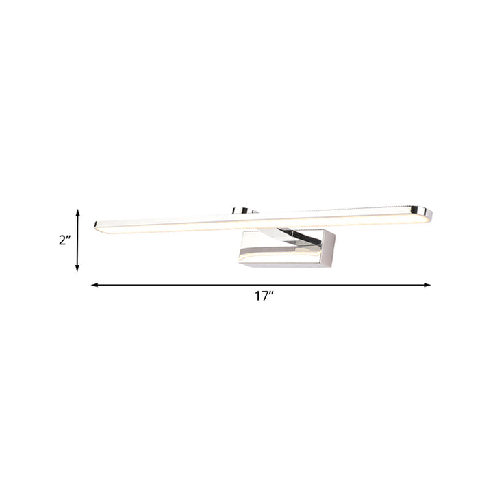 Lisslune | Extended Acrylic Vanity Lighting Simple Style 16"/17"/23" L LED White Finish Wall Light Wall Lamp for Bathroom in Warm/White Light