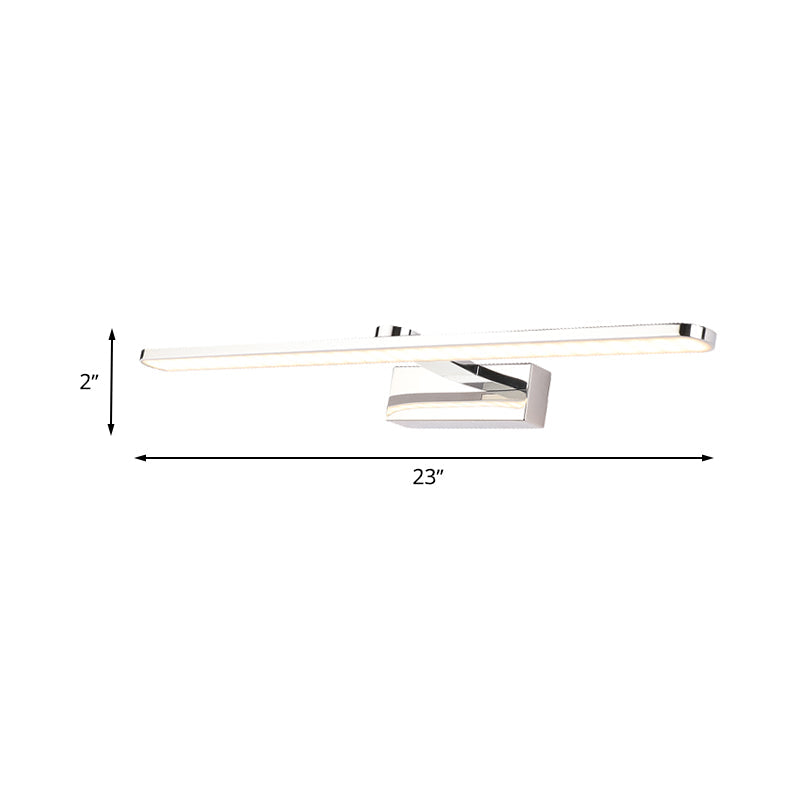 Lisslune | Extended Acrylic Vanity Lighting Simple Style 16"/17"/23" L LED White Finish Wall Light Wall Lamp for Bathroom in Warm/White Light