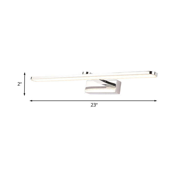 Lisslune | Extended Acrylic Vanity Lighting Simple Style 16"/17"/23" L LED White Finish Wall Light Wall Lamp for Bathroom in Warm/White Light