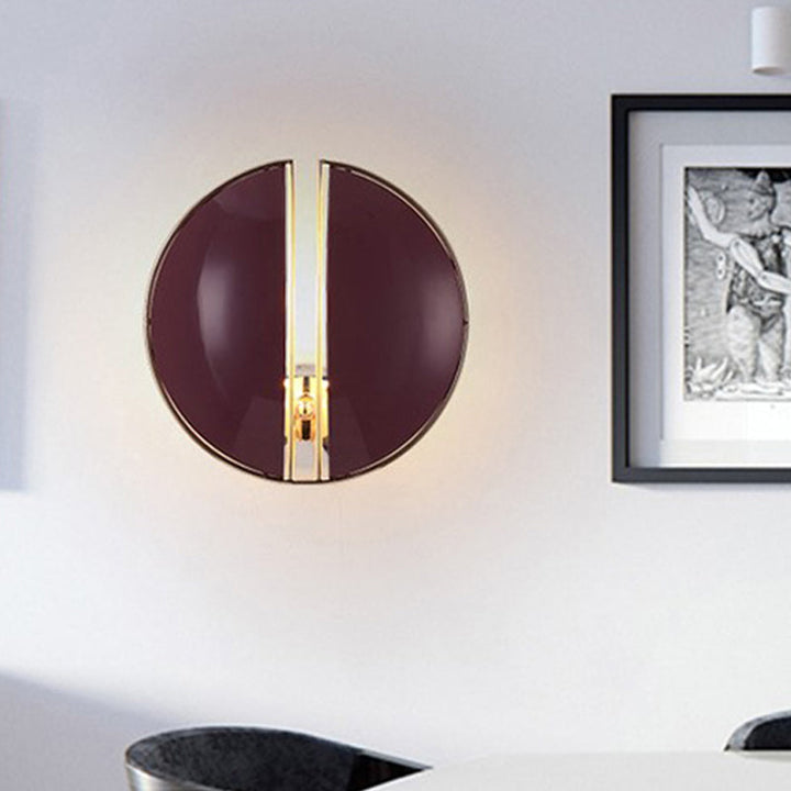 Lisslune | Floor-to-ceiling dome hallway wall light metal 1-light contemporary wall-mounted lamp light in purple