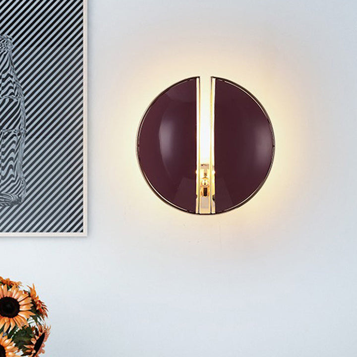 Lisslune | Floor-to-ceiling dome hallway wall light metal 1-light contemporary wall-mounted lamp light in purple