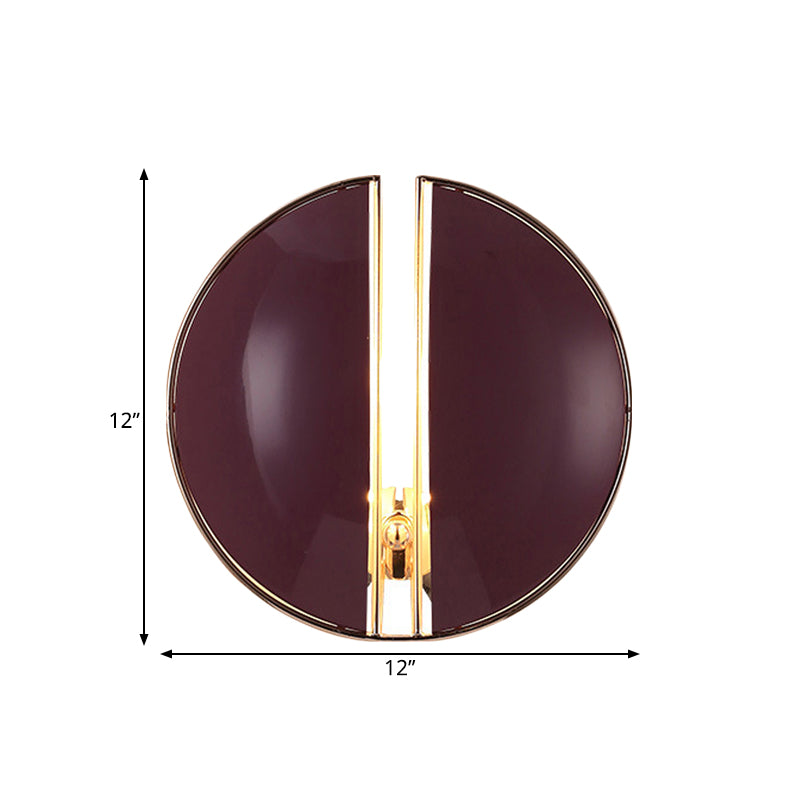 Lisslune | Floor-to-ceiling dome hallway wall light metal 1-light contemporary wall-mounted lamp light in purple