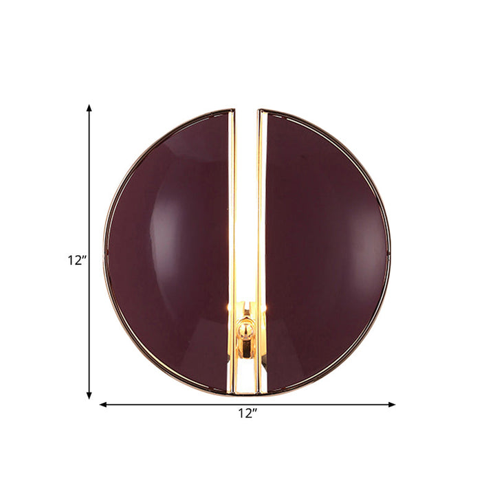 Lisslune | Floor-to-ceiling dome hallway wall light metal 1-light contemporary wall-mounted lamp light in purple