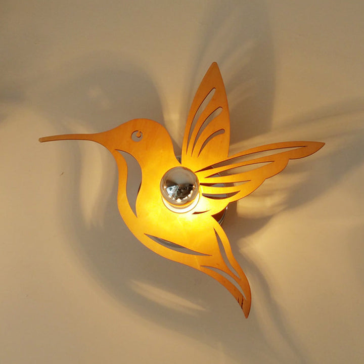 Lisslune | Contemporary bird-shaped wall lamp wood 1 bulb bedside wall lamp in beige