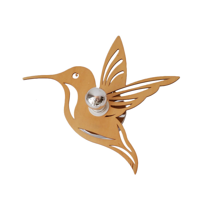 Lisslune | Contemporary bird-shaped wall lamp wood 1 bulb bedside wall lamp in beige