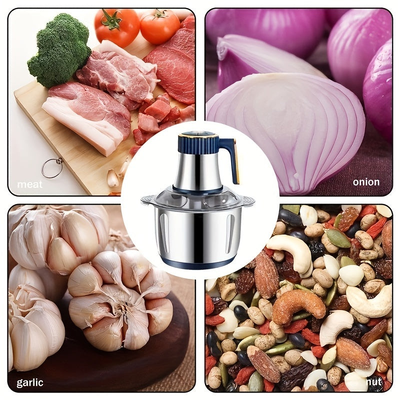 Lisslune | Stainless Steel Food Processor – Powerful Meat Grinder & Vegetable Chopper (5L, 5000 RPM)