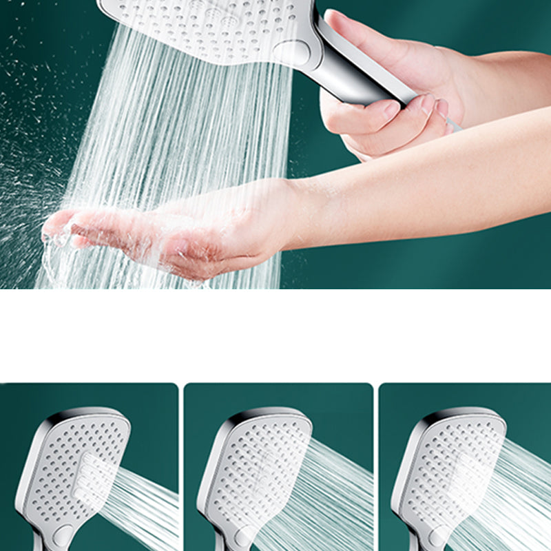 Lisslune | Rectangular Self-Cleaning Hand Shower Adjustable Spray Pattern Wall-Mounted Hand Shower