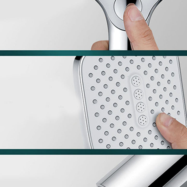 Lisslune | Rectangular Self-Cleaning Hand Shower Adjustable Spray Pattern Wall-Mounted Hand Shower