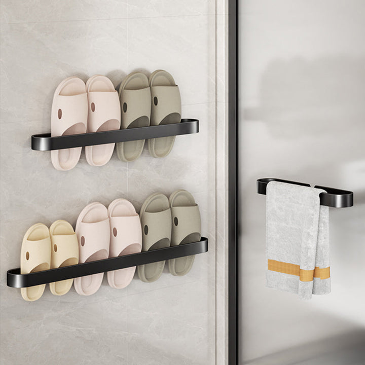 Lisslune | Minimalist Bathroom Accessories Set Metal Slipper Rack/Towel Holder