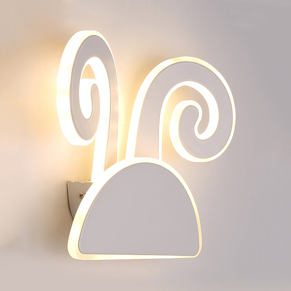 Skørter | White Finish Rabbit Wall Lamp Animal Cute Acrylic LED Wall Lamp for Hallway Children's Bedroom