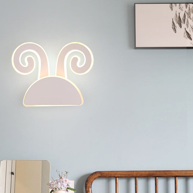 Skørter | White Finish Rabbit Wall Lamp Animal Cute Acrylic LED Wall Lamp for Hallway Children's Bedroom
