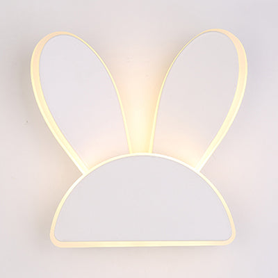 Skørter | White Finish Rabbit Wall Lamp Animal Cute Acrylic LED Wall Lamp for Hallway Children's Bedroom