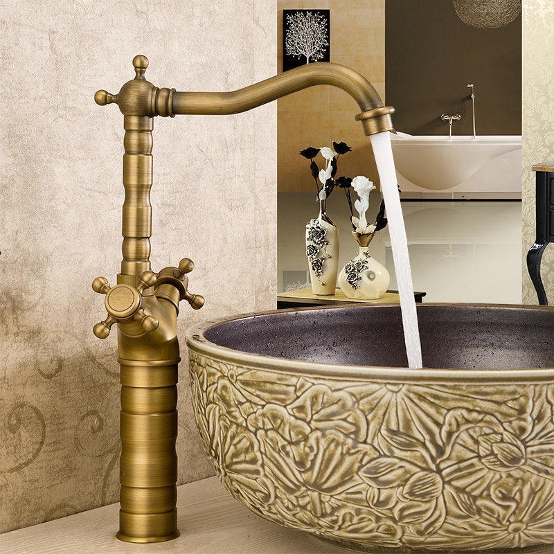 Lisslune | Industrial Widespread Bathroom Faucet Cross Handle Medium Sink Faucet