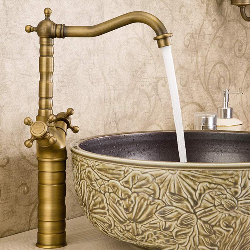 Lisslune | Industrial Widespread Bathroom Faucet Cross Handle Medium Sink Faucet