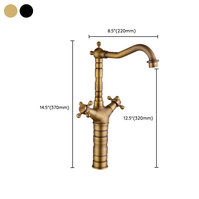 Lisslune | Industrial Widespread Bathroom Faucet Cross Handle Medium Sink Faucet