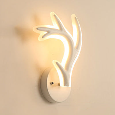 Skørter | Reh Horn LED Wall Lamp Animal Style Acrylic Wall Lamp in White for Adults Kids Bedroom