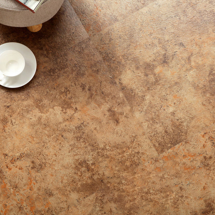 Lisslune | Modern Water-Repellent Plastic Flooring Fabric Look Square Edge Floor Tiles