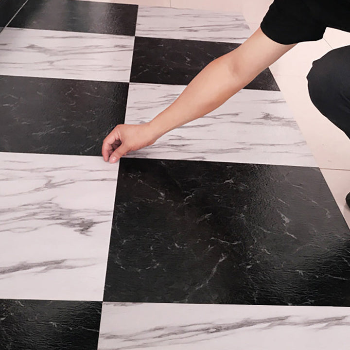 Lisslune | Modern Water-Repellent Plastic Flooring Fabric Look Square Edge Floor Tiles