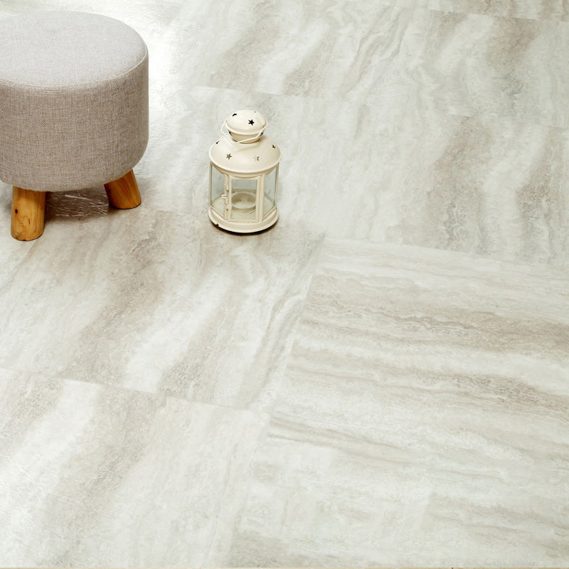 Lisslune | Modern Water-Repellent Plastic Flooring Fabric Look Square Edge Floor Tiles