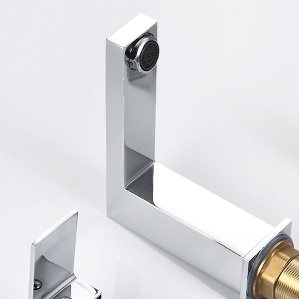 Lisslune | Contemporary Bath Faucet Trim Deck Mounted Low Arc Bathroom Faucet