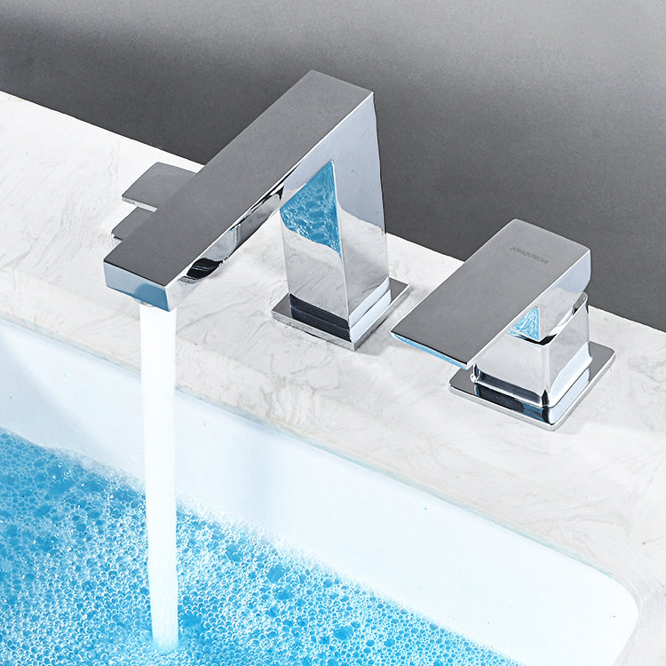 Lisslune | Contemporary Bath Faucet Trim Deck Mounted Low Arc Bathroom Faucet