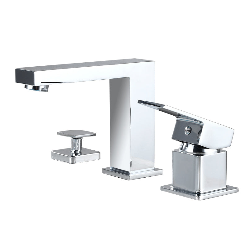 Lisslune | Contemporary Bath Faucet Trim Deck Mounted Low Arc Bathroom Faucet