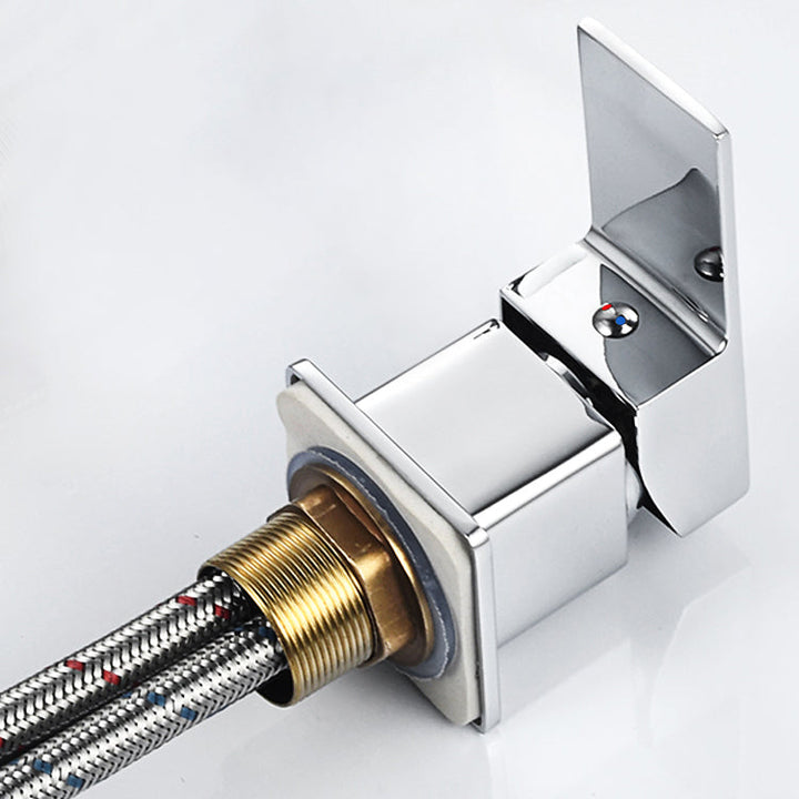Lisslune | Contemporary Bath Faucet Trim Deck Mounted Low Arc Bathroom Faucet