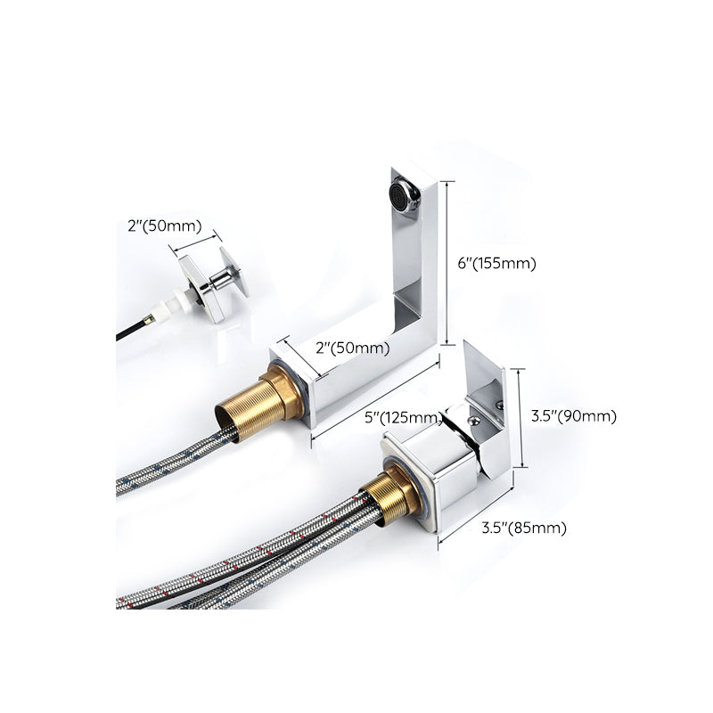 Lisslune | Contemporary Bath Faucet Trim Deck Mounted Low Arc Bathroom Faucet