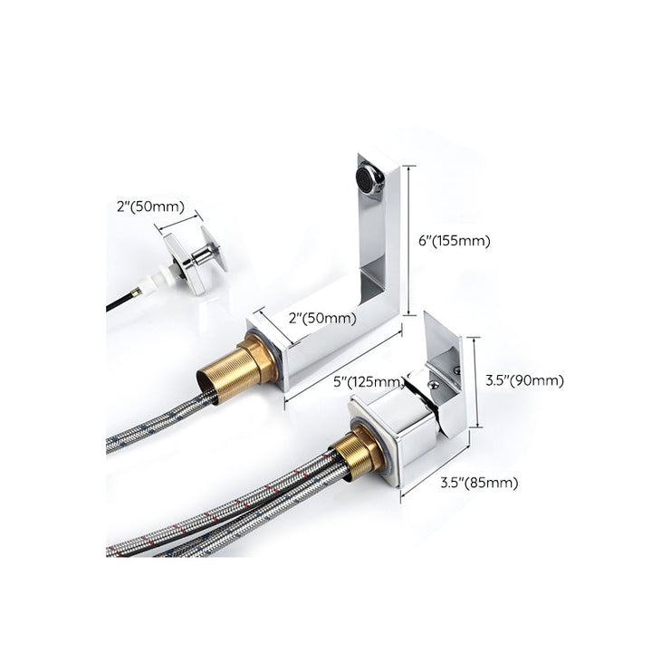 Lisslune | Contemporary Bath Faucet Trim Deck Mounted Low Arc Bathroom Faucet