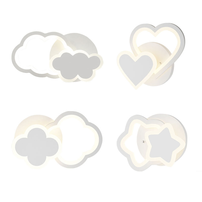 Skørter | White Acrylic Wall Mounted Light Modern Integrated LED Indoor Wall Lights for Children
