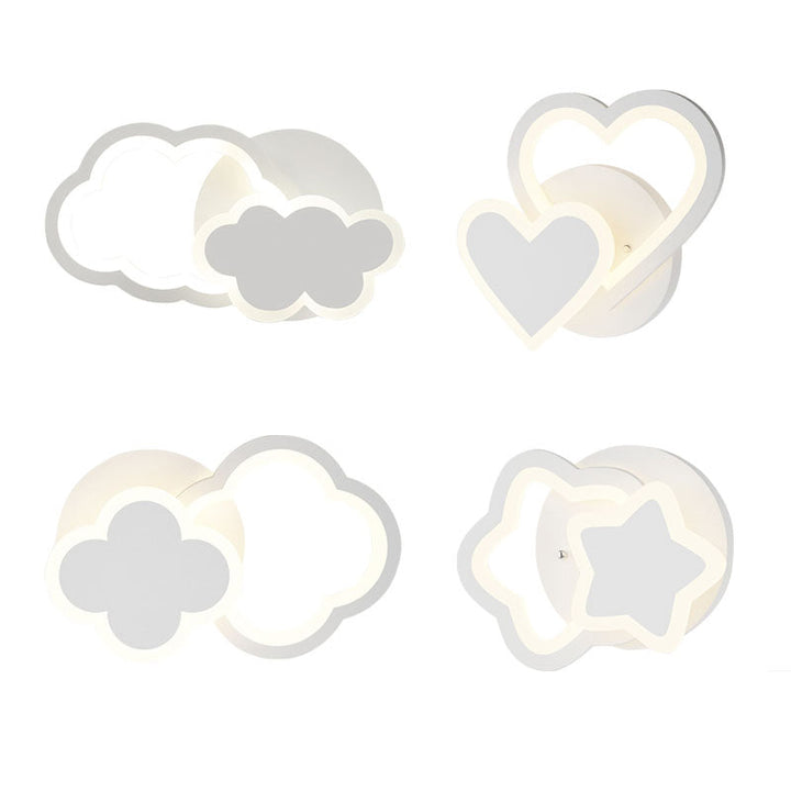 Skørter | White Acrylic Wall Mounted Light Modern Integrated LED Indoor Wall Lights for Children