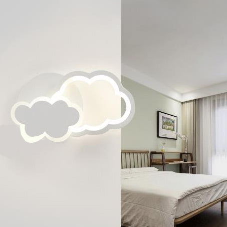 Skørter | White Acrylic Wall Mounted Light Modern Integrated LED Indoor Wall Lights for Children