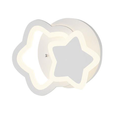 Skørter | White Acrylic Wall Mounted Light Modern Integrated LED Indoor Wall Lights for Children