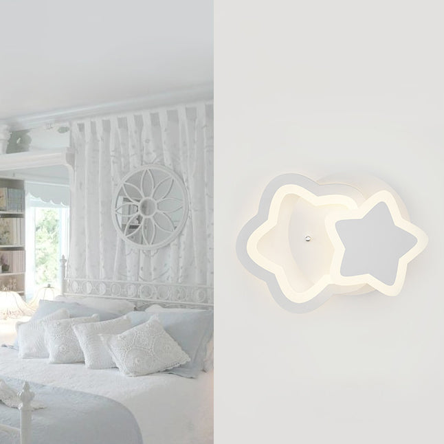 Skørter | White Acrylic Wall Mounted Light Modern Integrated LED Indoor Wall Lights for Children