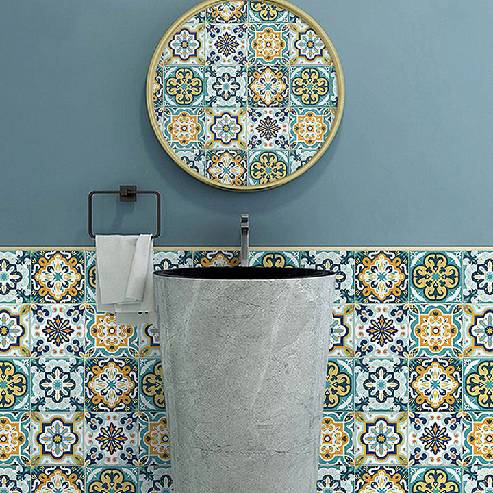Lisslune | Square Spanish Single Tile Mold Resistant Peel & Stick Tile